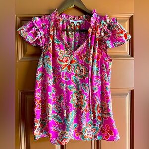 Rose + Olive floral blouse